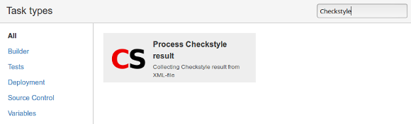 Process Checkstyle result task type