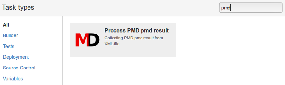 Process PMD/PHPMD result task type