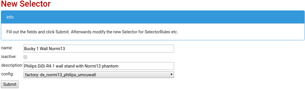 New Selector Page