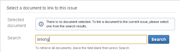 Search for the document that you want to link