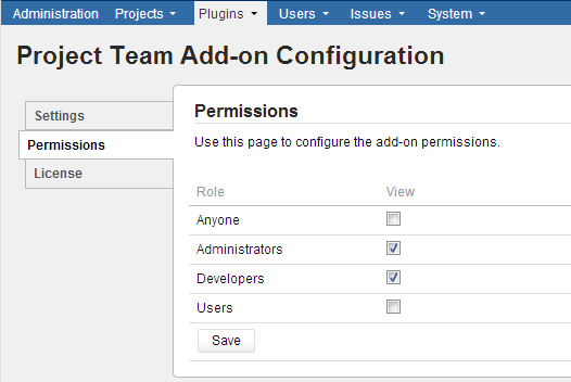 The new Permissions tab under add-on configuration