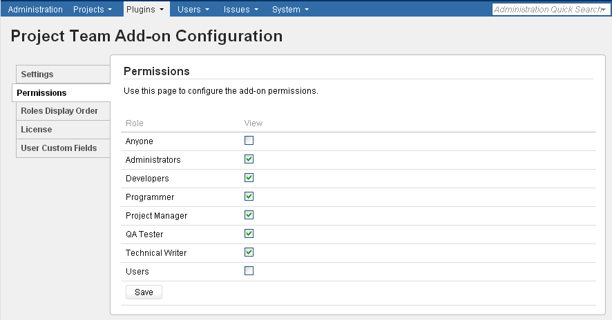 Configuring add-on permissions