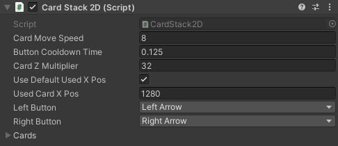 2D Stacked Cards Inspector
