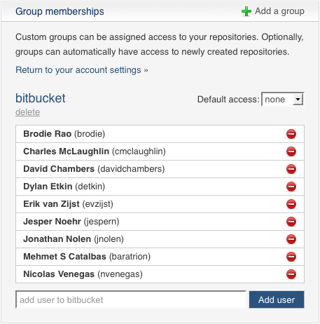 Group management in Bitbucket
