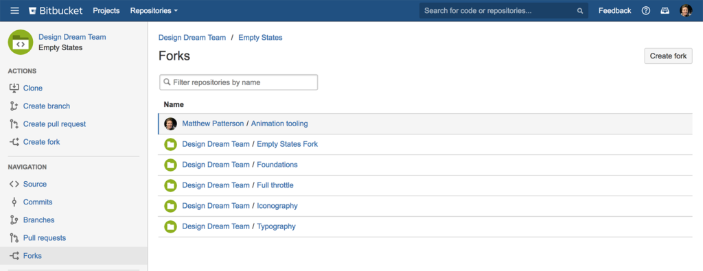 Fork discovery in Bitbucket Server 5.6