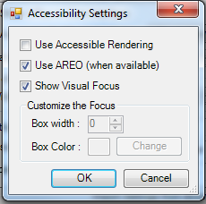 Accessiblity Settings Screen