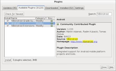plugin manager dialog