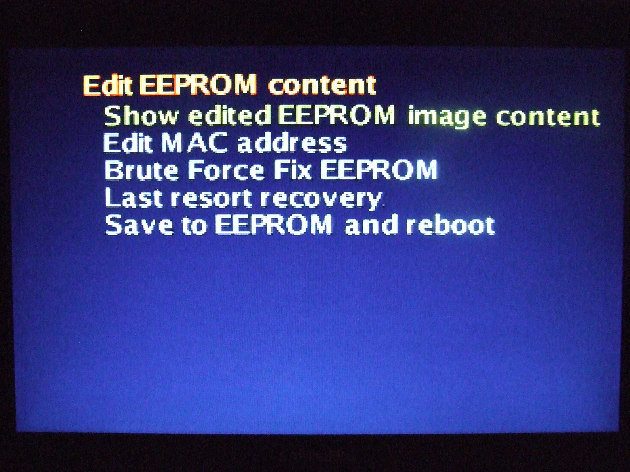 pic of Edit EEPROM content sub menu