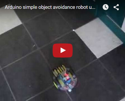 YouTube of Arduino simple object avoidance robot ultrasonic