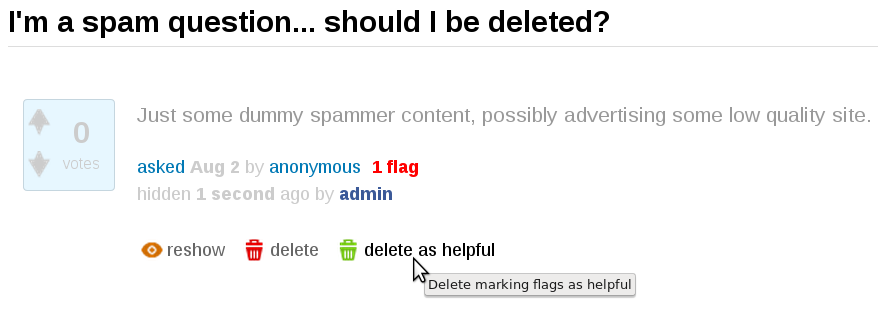 Delete as helpful