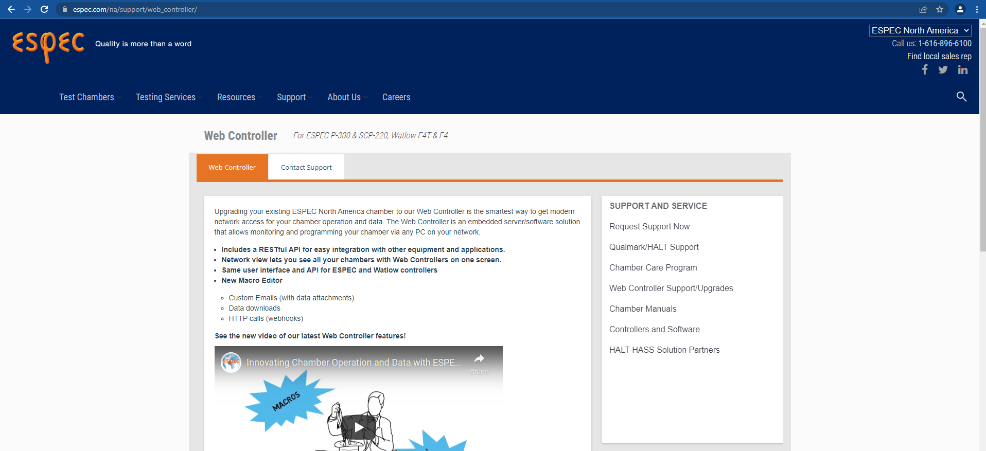 ESPEC homepage for download support