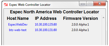 ESPEC Web Controller Locator Utility