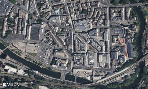 Map showing Bath, UK, Satellite type