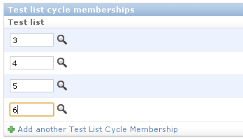 Test List Cycle ID's